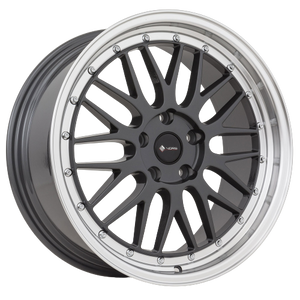 Vors VR8 5x108 19x9.5  +22 Hyper Black Machine Lip Chrome Rivet — product photo