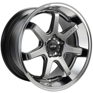 F1R FC7 5x112 18x8.5 +35 Hyper Black/Polish Lip