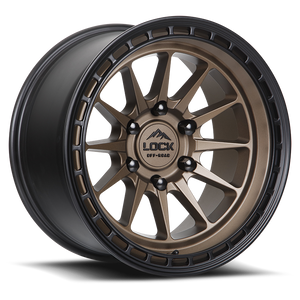 LOCK OFFROAD BAJA 6x135 17x9 -12 Matte Desert Bronze W Matte Black Ring