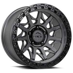 LOCK OFFROAD LUNATIC 5x127 17x9 -12 Matte Grey W Matte Black Ring
