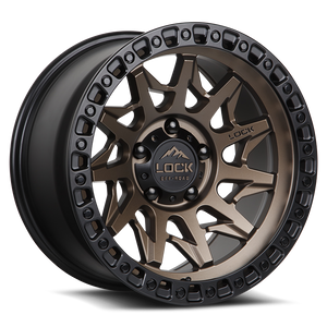 LOCK OFFROAD LUNATIC 5x127 18x9 -12 Matte Bronze W Matte Black Ring