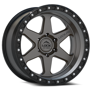 LOCK OFFROAD OLYMPUS 5x127 20x10 -18 Matte Grey W Matte Black Ring
