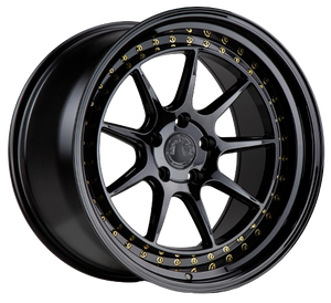 Aodhan DS-X 5x114.3 19x9.5 +30 Gloss Black W /Gold Rivets