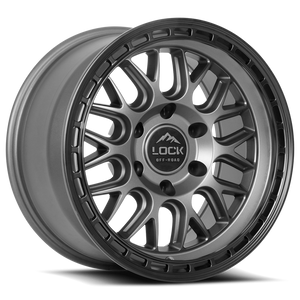 LOCK OFFROAD ONYX 5x127 17x9-12 Matte Grey W Matte Black Ring