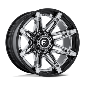 Fuel 1PC FC401 BRAWL 8X170 22x12 -44 CHROME WITH GLOSS BLACK LIP