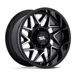 Moto Metal MO812 TURBINE 6X135 20x9 +1 GLOSS BLACK W/ MACHINED FACE