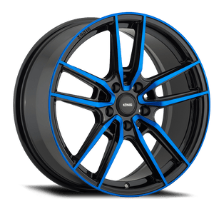 Konig Myth 5x114.3 18x8+43 Gloss Black w/ Blue Tinted Clearcoat