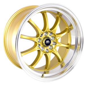 MST Wheels MT11 5x100/5x114.3 17x9.0 +20 Gold w/Machined Lip