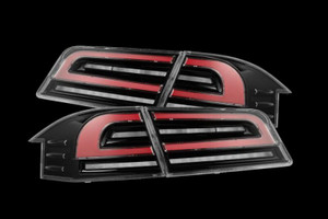 AlphaRex 12-21 Tesla Model S LUXX-Series LED Tail Lights - Black/Red - 601130 Photo - Primary