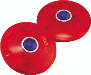 Bikers Choice 86-17 FLH FLT FLST Red Turn Signal Lens With Blue Dot Pr - 491262 Photo - Primary