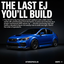 2015-2021 Subaru WRX STI VA Build Guide: EJ257 Mod Order
