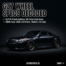 Infiniti G37 Wheel Fitment Guide: OEM to Aggressive Stance Specs