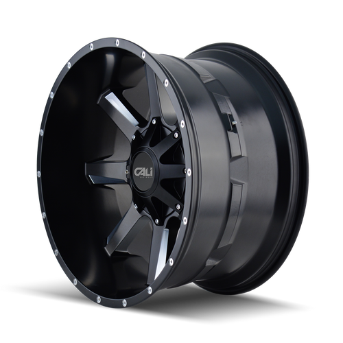 Cali Off-Road Busted 9100 6x139.7 22x12-44 Satin Black/Milled Spokes