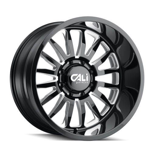 Cali Off-Road Summit 9110 8x180 20x10-25 Gloss Black/Milled Spokes