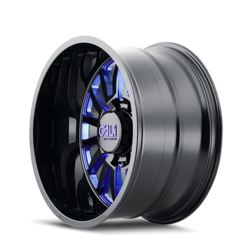 Cali Off-Road Summit 9110 5x127 22x12-51 Gloss Black/Blue Milled Spokes