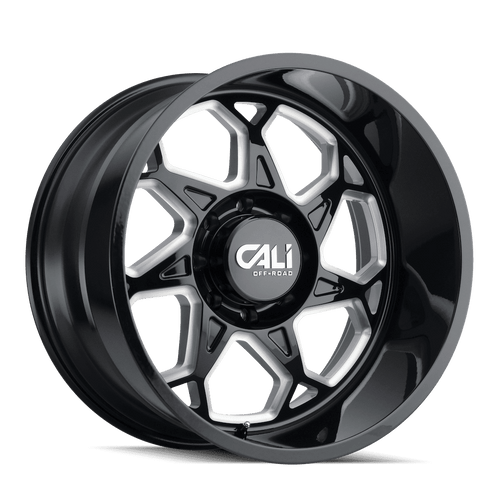 Cali Off-Road Sevenfold 9111 8x170 20x10-25 Gloss Black/Milled Spokes