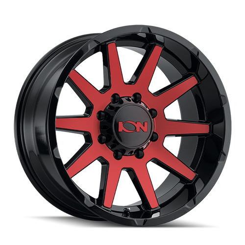 Ion Type 143 8x170 20x9+18 Gloss Black/Red Machined