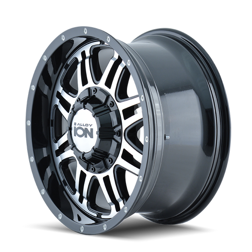 Ion Type 186 5x114.3 16x8+10 Black/Machined Face