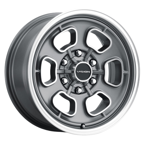 Vision American-Muscle 148 Shift 6x139.7 17x8+19 Satin Grey Machined Face/Lip