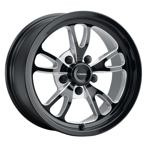 Vision American-Muscle 149 Patriot 5x4.75 15x8+0 Gloss Black Milled Spoke