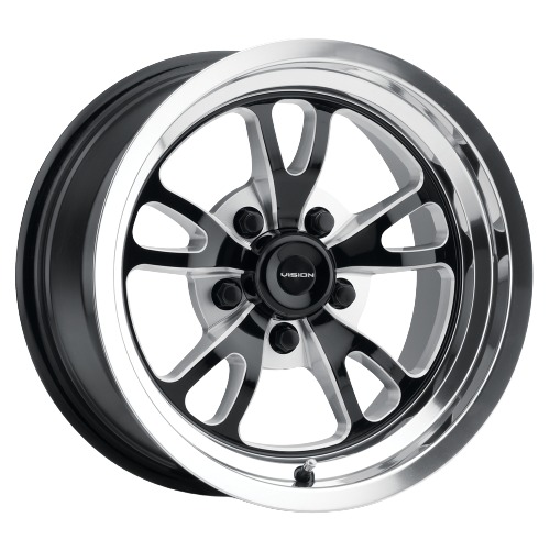 Vision American-Muscle 149 Patriot 5x120.65 17x8+25  Gloss Black Milled Spoke Polished Lip