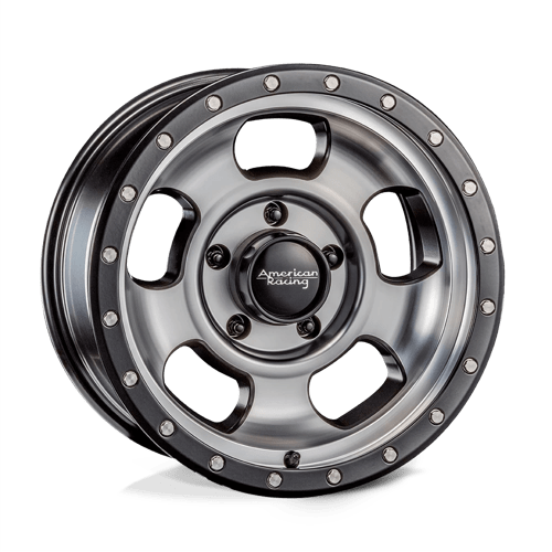 American Racing AR969 ANSEN OFFROAD 5X127 17X8 0 SATIN BLACK MACHINED W/ SATIN BLACK RING