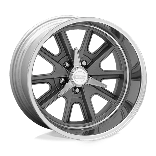 American Racing Vintage VN427 SHELBY COBRA 5X114.3 15X10 -12 TWO-PIECE MAG GRAY CENTER POLISHED BARREL