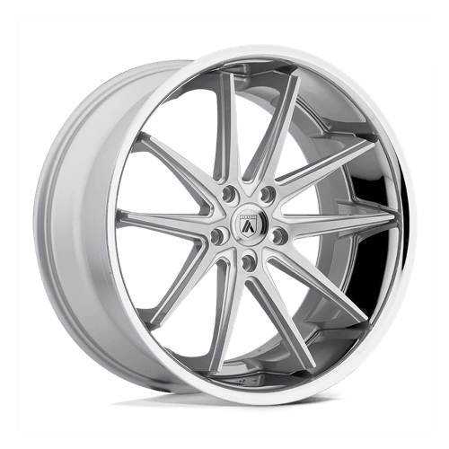 Asanti Black ABL-5 ALTAIR 5X112 20X10 +45 SILVER MACHINED W/ SS LIP