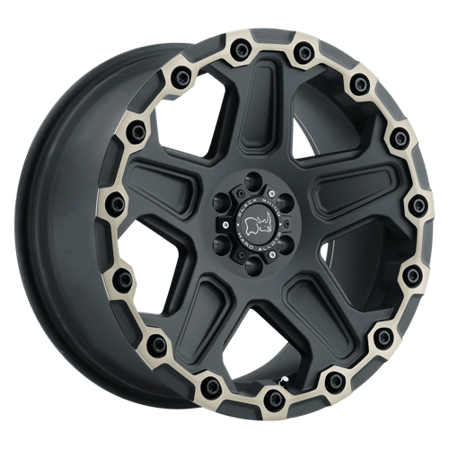 Black Rhino COG 5X139.7 17X9.5 0 MATTE BLACK W/ MACHINED FACE & DARK MATTE TINT