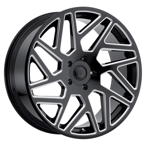 Black Rhino CYCLONE 5X127 22X9.5 +30 GLOSS BLACK W/ MILLED SPOKES