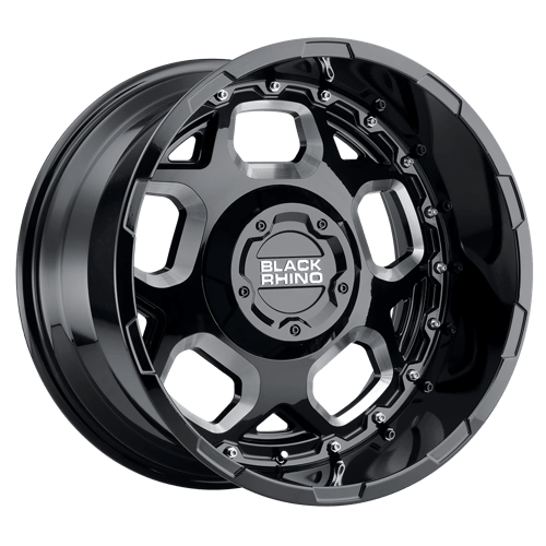 Black Rhino GUSSET 6X139.7 20X9.5 +6 GLOSS BLACK W/ MILLED SPOKES