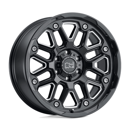 Black Rhino HOLLISTER 6X139.7 17X9.5 +12 GLOSS BLACK W/ MILLED SPOKES