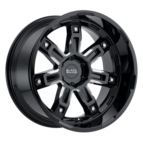 Black Rhino LOCKER 5X110 18X8 +30 GLOSS BLACK W/ MILLED SPOKES