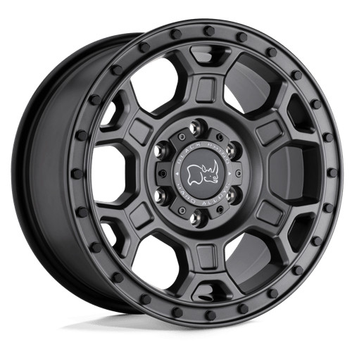 Black Rhino MIDHILL 5X130 16X8 +45 MATTE GUNMETAL W/ BLACK BOLTS