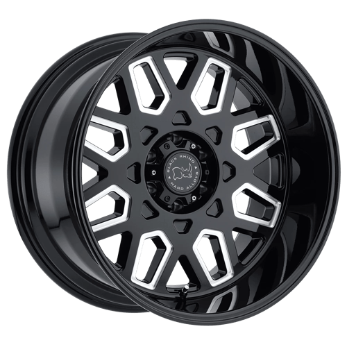 Black Rhino PREDATOR 6X139.7 22X12 -44 GLOSS BLACK W/ MILLED WINDOWS