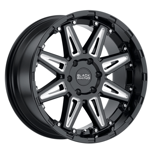 Black Rhino RUSH 5X139.7 20X9.5 0 GLOSS BLACK W/ MILLED SPOKES