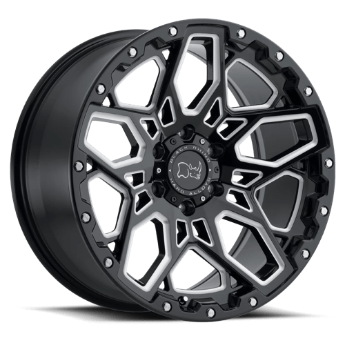 Black Rhino SHRAPNEL 5X127 17X9.5 -18 GLOSS BLACK W/ MILLED SPOKES