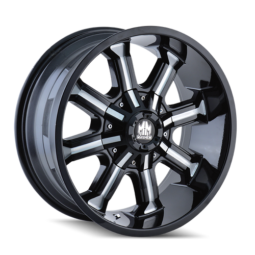 Mayhem Beast 8102 8x165.1/8x170 20x9-12 Black/Milled Spokes