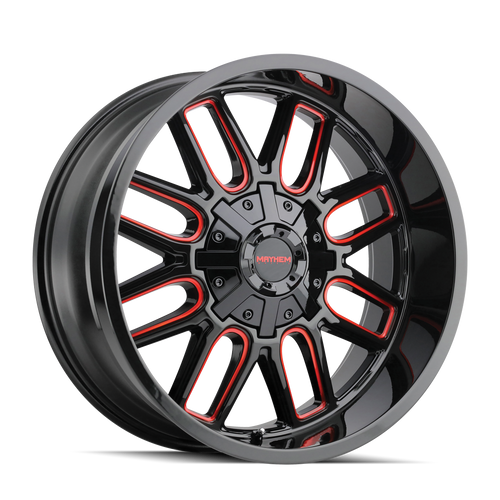 Mayhem Cogent 8107 8x165.1/8x170 20x10-19 Black W/Prism Red