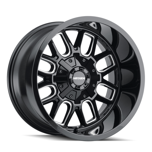 Mayhem Cogent 8107 8x165.1/8x170 22x10-19 Gloss Black/Milled Spokes