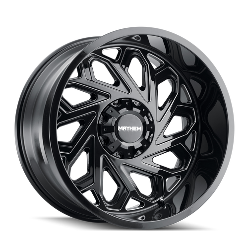 Mayhem Essex 8112 6x135/6x139.7 20x12-51 Gloss Black/Milled Spokes