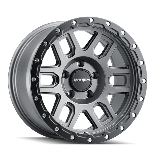 Mayhem Delta 8304 8x165.1 20x9-12 Matte Gunmetal W/Matte Black Lip