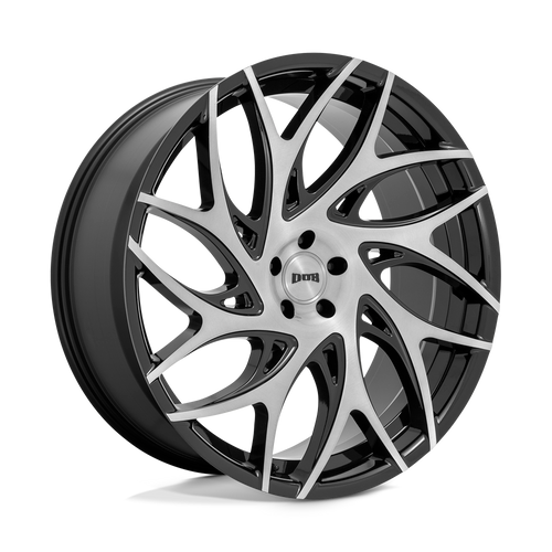 DUB 1PC S260 G.O.A.T. 5X127 20X9 +35 BRUSHED FACE WITH GLOSS BLACK DARK TINT SPOKES