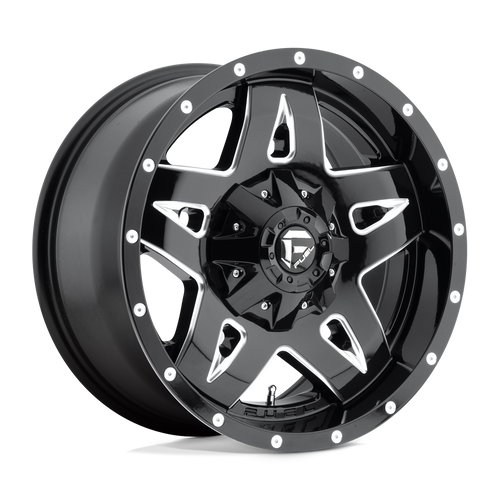 Fuel 1PC D554 FULL BLOWN 6X135/6X139.7 20X9 +1 GLOSS BLACK MILLED