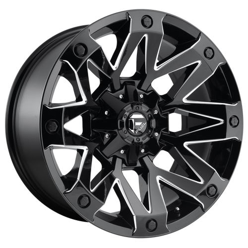 Fuel 1PC D555 AMBUSH 5X114.3/5X127 17X9 +1 GLOSS BLACK MILLED