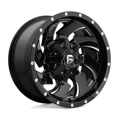 Fuel 1PC D574 CLEAVER 8X165.1 20X12 -44 GLOSS BLACK MILLED