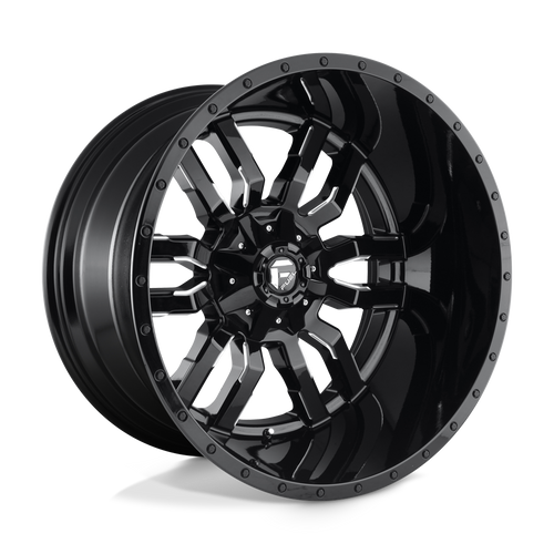 Fuel 1PC D595 SLEDGE 8X170 24X14 -75 GLOSS BLACK MILLED