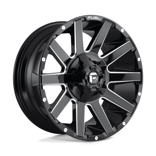 Fuel 1PC D615 CONTRA 8X180 20X9 +20 GLOSS BLACK MILLED