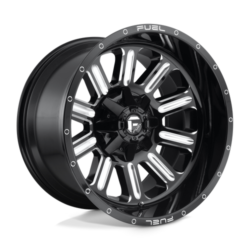 Fuel 1PC D620 HARDLINE 5X114.3/5X120.65 15X8 -18 GLOSS BLACK MILLED