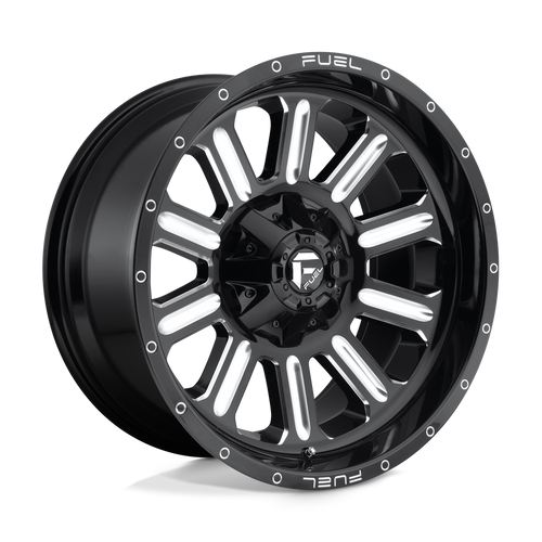 Fuel 1PC D620 HARDLINE 8X165.1 20X10 -18 GLOSS BLACK MILLED